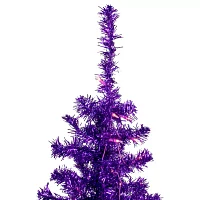 Northlight Purple Artificial Tinsel  Clear Lights 6 Foot Pre-Lit Christmas Tree