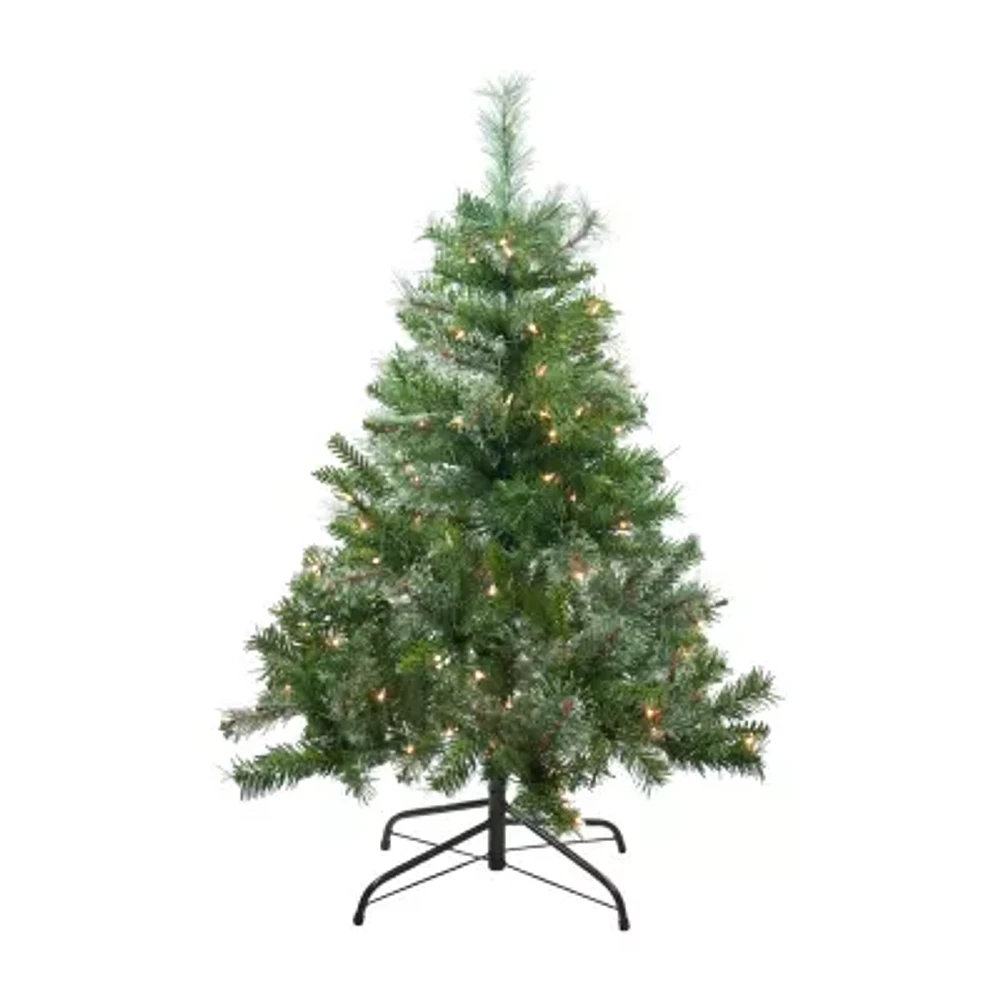 Northlight Mixed Cashmere Medium Artificial Clear Lights 4 Foot Pre-Lit Pine Christmas Tree