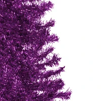 Northlight Purple Artificial Tinsel  Unlit 4 Foot Christmas Tree