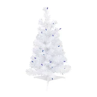 Northlight White Iridescent Artificial Blue Lights 2 Foot Pre-Lit Pine Christmas Tree