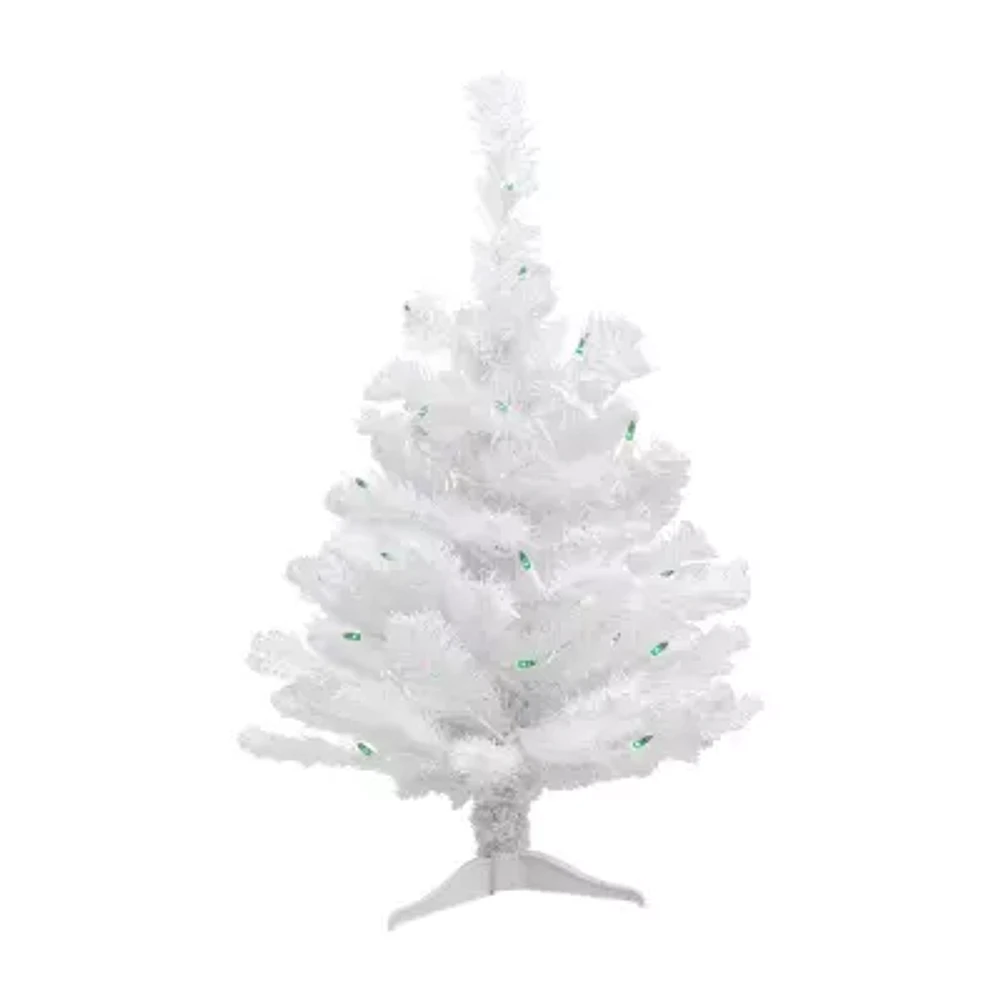 Northlight Small White Artificial Green Lights 2 Foot Pre-Lit Pine Christmas Tree