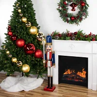 Northlight 48.25in Blue And White  Soldier With Sword Christmas Nutcracker