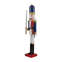 Northlight 48.25in Blue And White  Soldier With Sword Christmas Nutcracker