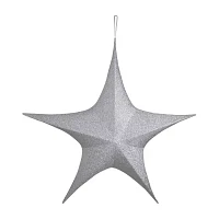 Northlight 44in Silver Tinsel Foldable Star Christmas Yard Art