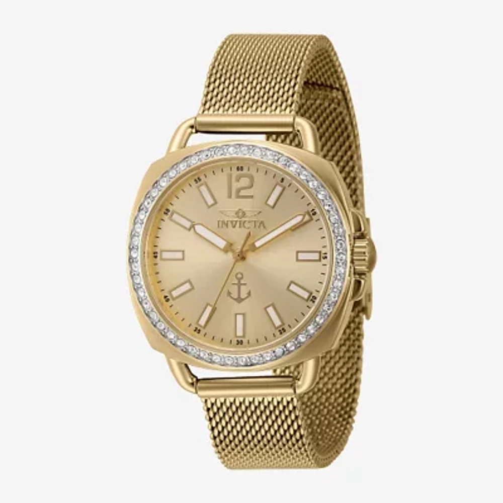 Invicta Womens Gold Tone Stainless Steel Bracelet Watch 46293