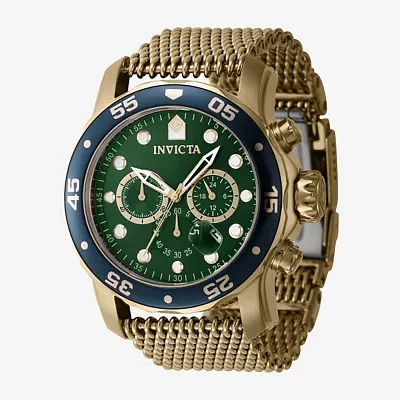 Invicta Mens Gold Tone Stainless Steel Bracelet Watch 47241
