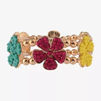 Mixit 7.5 Inch Flower Beaded Bracelet