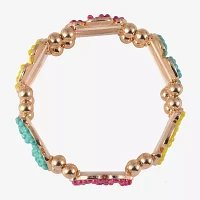 Mixit 7.5 Inch Flower Beaded Bracelet