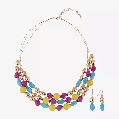 Mixit Multi Strand Necklace And Drop Earring 2-pc. Jewelry Set