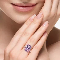 Effy Final Call Womens 1/5 CT. Genuine Purple Amethyst 14K Rose Gold Cocktail Ring