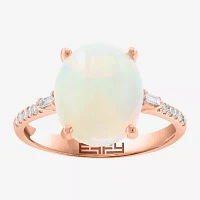 Effy Final Call Womens 1/7 CT. T.W. Genuine White Opal 14K Rose Gold Cocktail Ring