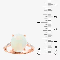 Effy Final Call Womens 1/7 CT. T.W. Genuine White Opal 14K Rose Gold Cocktail Ring