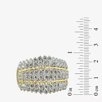 Womens CT. T.W. Lab Grown White Diamond 10K Gold Cocktail Ring