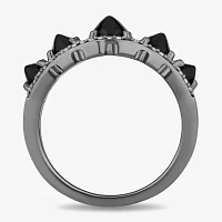 Enchanted Disney Fine Jewelry Villains 1/5 CT. Genuine Black Onyx Sterling Silver Round Maleficent Band
