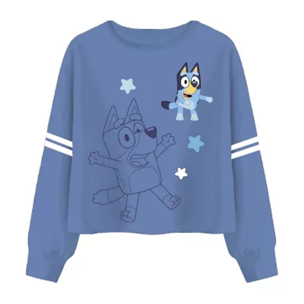 Little & Big Girls Crew Neck Long Sleeve Bluey Graphic T-Shirt