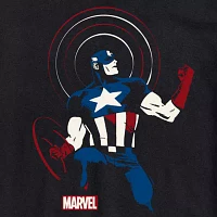 Mens Short Sleeve Captain America Marvel Graphic T-Shirt