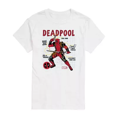 Mens Short Sleeve Deadpool Marvel Graphic T-Shirt