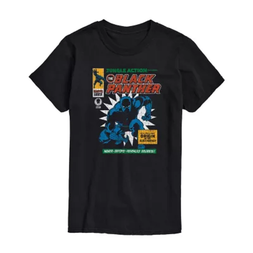 Mens Short Sleeve Black Panther Marvel Graphic T-Shirt