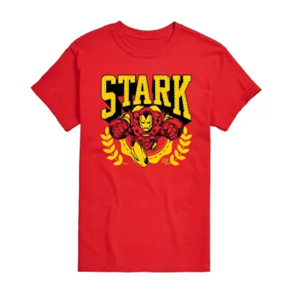 Mens Short Sleeve Tony Stark Marvel Graphic T-Shirt