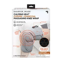 Sharper Image Calming Heat Copper + Charcoal Massaging Knee Compression Wraps