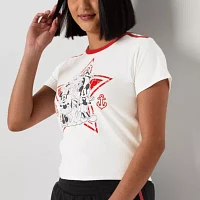 Juniors Womens Crew Neck Short Sleeve Mickey and Friends Graphic T-Shirt