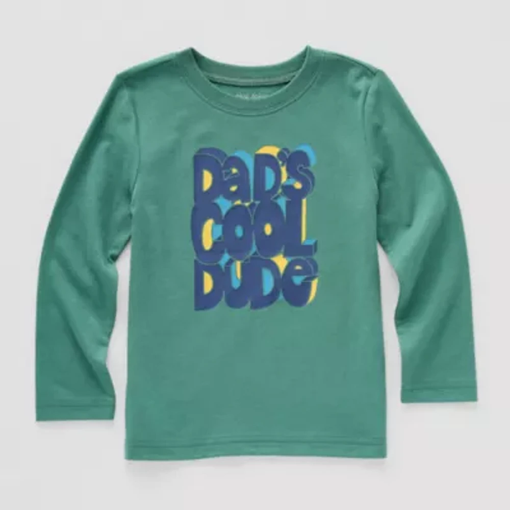 Okie Dokie Toddler & Little Boys Crew Neck Long Sleeve Graphic T-Shirt