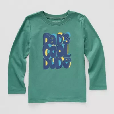 Okie Dokie Toddler & Little Boys Crew Neck Long Sleeve Graphic T-Shirt