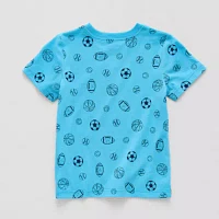 Okie Dokie Toddler & Little Boys Active Crew Neck Short Sleeve Graphic T-Shirt