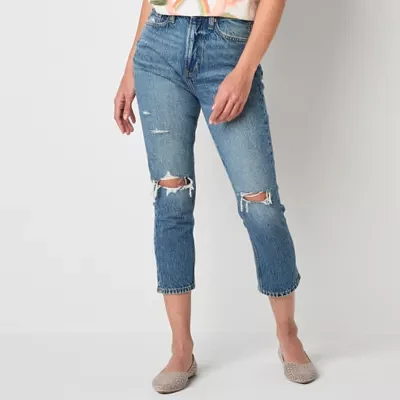 Arizona - Juniors Drain Pipe Womens Highest Rise Cropped Jean