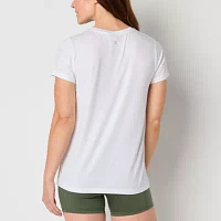 Xersion Womens Crew Neck Short Sleeve Graphic T-Shirt