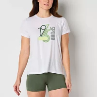 Xersion Womens Crew Neck Short Sleeve Graphic T-Shirt