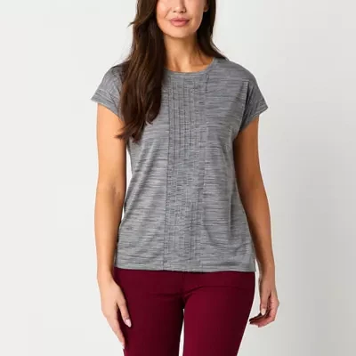 Liz Claiborne Womens Crew Neck Short Sleeve T-Shirt