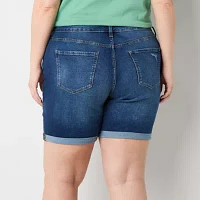 a.n.a Womens High Rise Denim Short-Plus