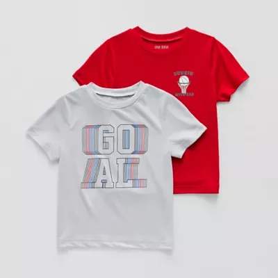 Okie Dokie Toddler & Little Boys Active 2-pc. Crew Neck Short Sleeve Graphic T-Shirt