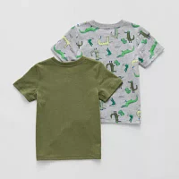 Okie Dokie Toddler & Little Boys 2-pc. Crew Neck Short Sleeve Graphic T-Shirt
