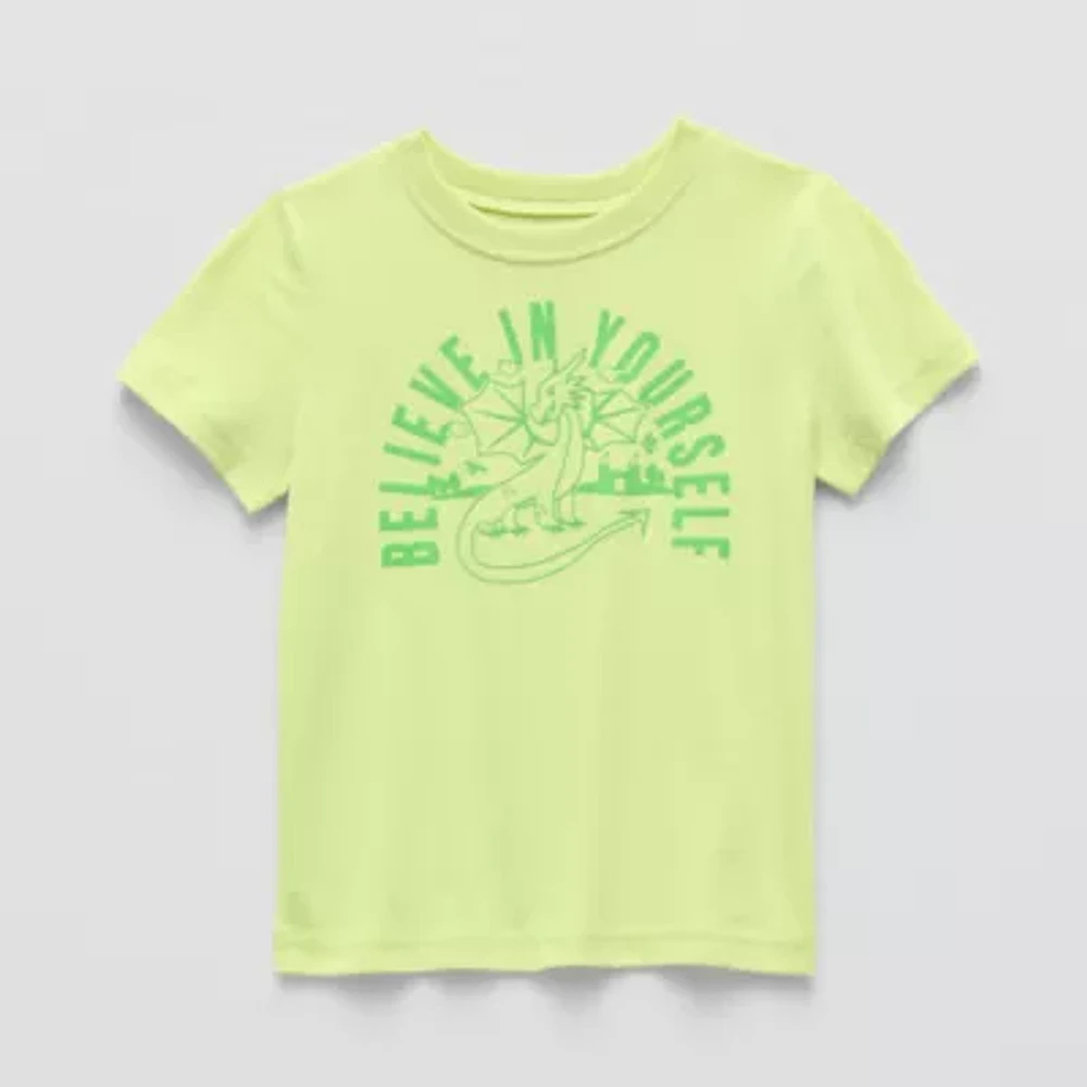 Okie Dokie Toddler & Little Boys Crew Neck Short Sleeve Graphic T-Shirt