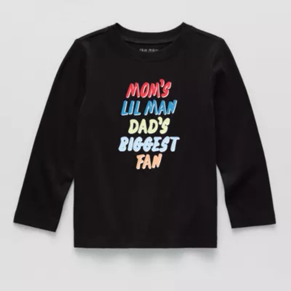 Okie Dokie Toddler & Little Boys Crew Neck Long Sleeve Graphic T-Shirt