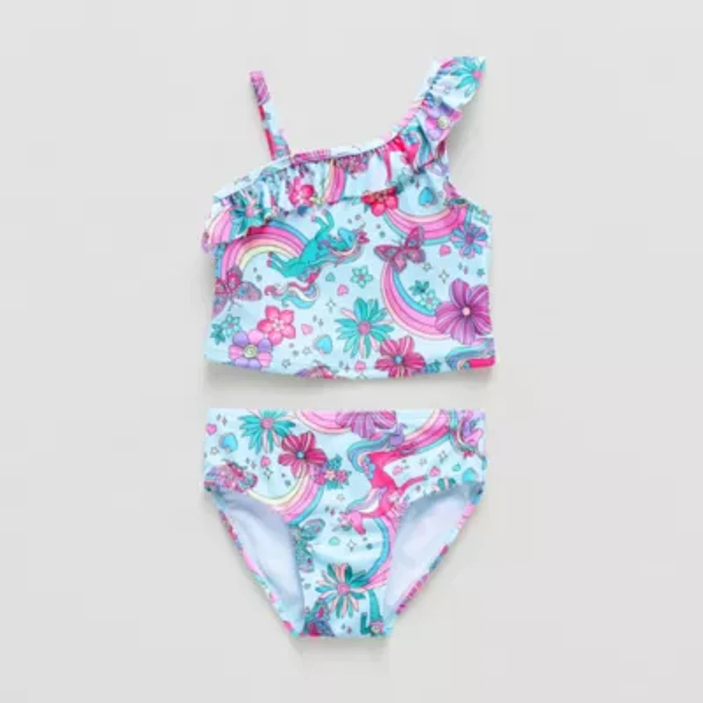 Okie Dokie Toddler & Little Girls Unicorn Tankini Set