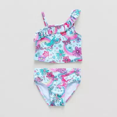 Okie Dokie Toddler & Little Girls Unicorn Tankini Set