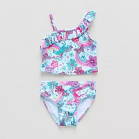 Okie Dokie Toddler & Little Girls Unicorn Tankini Set