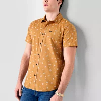 RVCA Mens Short Sleeve Button-Down Shirt