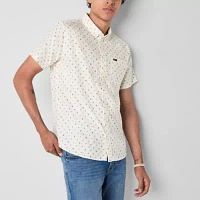 RVCA Mens Regular Fit Short Sleeve Button-Down Shirt