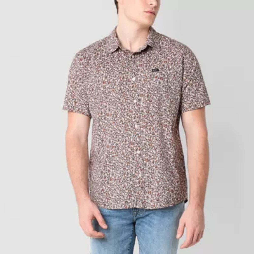RVCA Unisex Adult Regular Fit Short Sleeve Button-Down Shirt