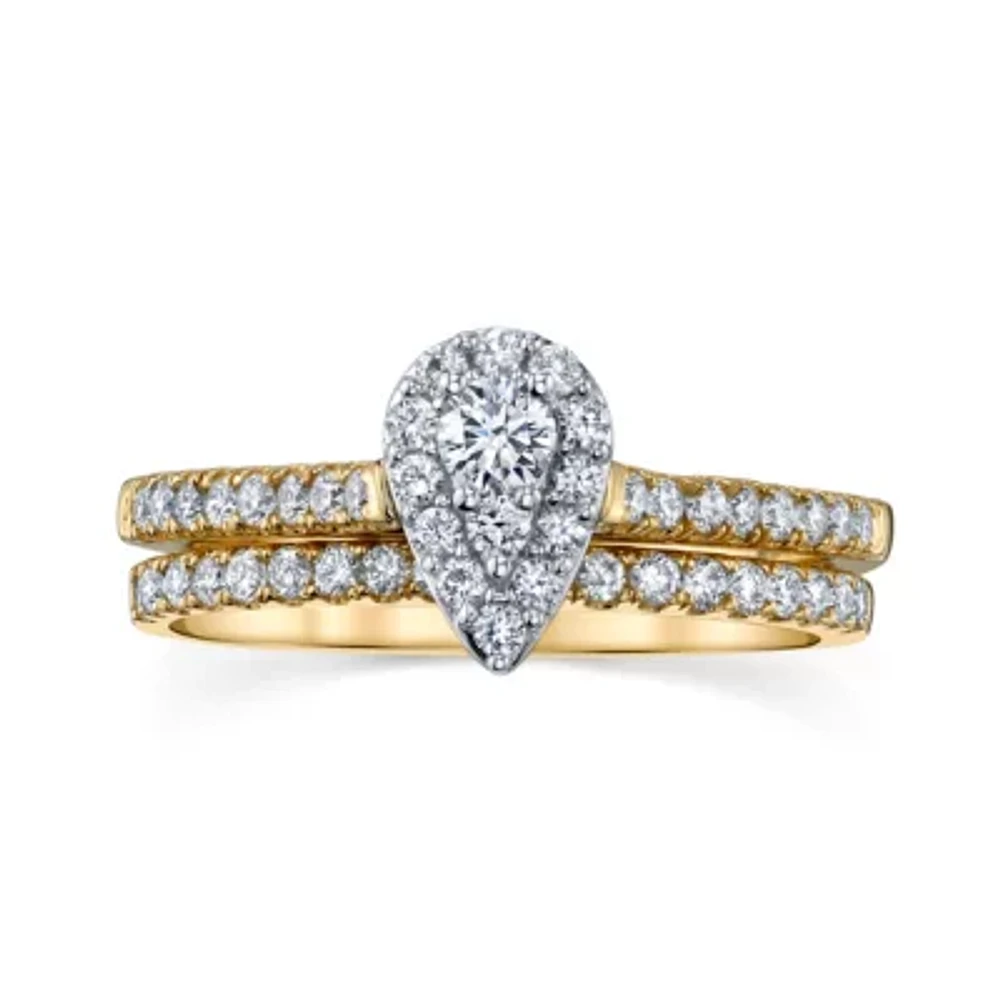 Sirena Womens 5/8 CT. T.W. Genuine White Diamond 14K Gold Bridal Set