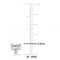 1 CT. T.W. Natural White Diamond 14K White Gold 1mm Heart Stud Earrings