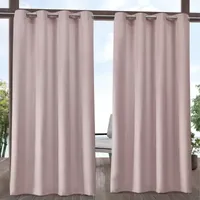 Exclusive Home Curtains Solid Light-Filtering Grommet Top Set of 2 Outdoor Curtain Panel