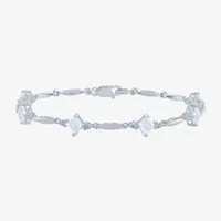 Lab Created White Opal Sterling Silver Tennis Bracelet