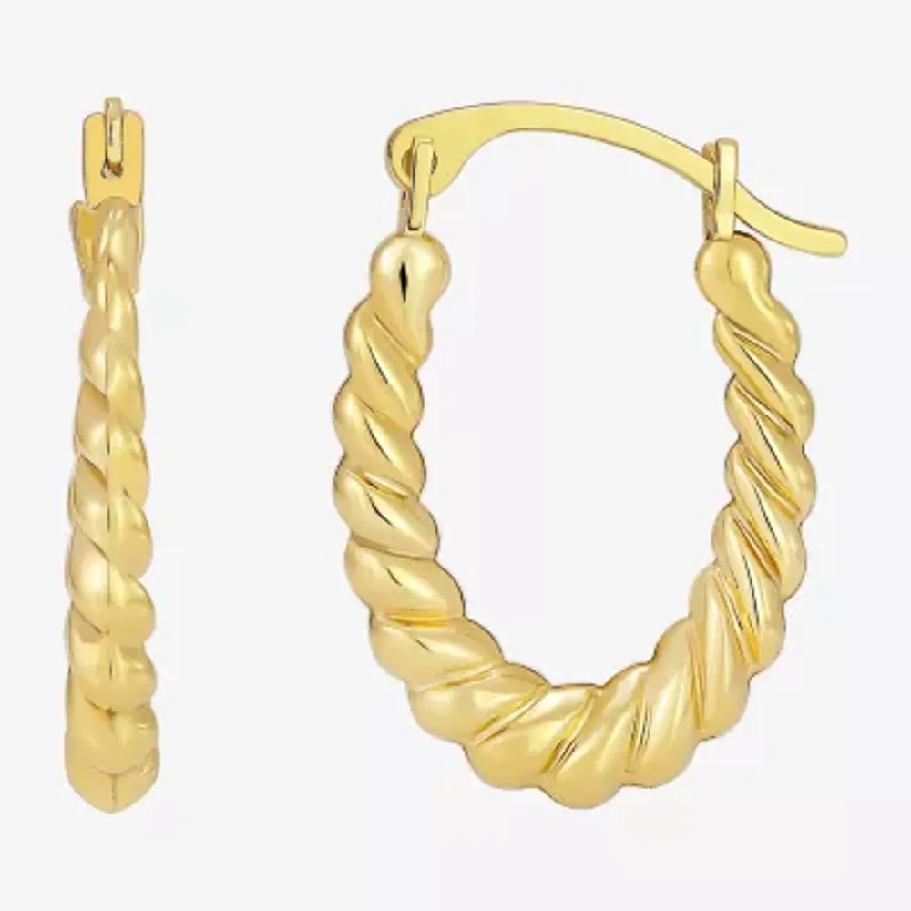 Womens 14K Gold 16mm Hoop Earrings