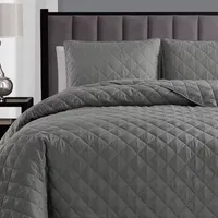 Swift Home Lightweight Oversized Diamond Stitched Coverlet Bedspread Set Wrinkle Resistant Quilt