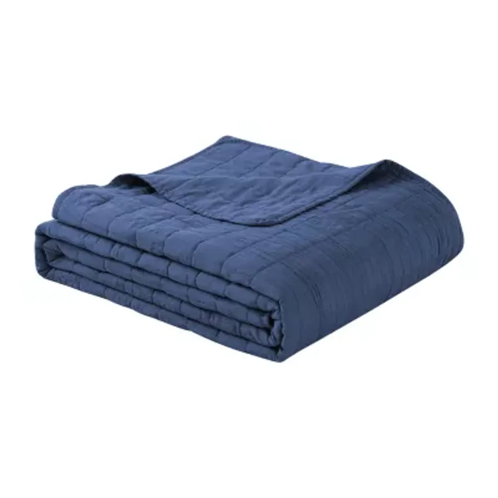 Swift Home Lightweight Oversized Enzyme Washed Crinkle Quilt Coverlet Bedspread Set